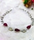Pulsera plata y oro rubíes