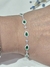 Pulsera plata gotas esmeraldas - Joyas Maia