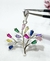 Colgante plata árbol multicolores - tienda online