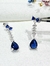 Aros colgantes plata zafiros - Joyas Maia