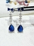 Aros colgantes plata zafiros - tienda online
