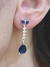 Aros colgantes plata zafiros - comprar online