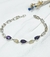 Pulsera plata y oro 18kl gotas amatista