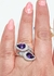 Anillo plata cruzado amatista - Joyas Maia