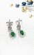 Aros colgante plata esmeralda
