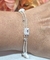 Pulsera plata doble cadena piedras - tienda online