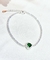 Pulsera tenis plata corazon esmeralda - comprar online