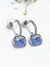 Aros colgantes acero cristal azul - tienda online