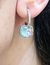 Aros colgantes acero cristal azul - Joyas Maia