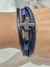 Pulsera cruz acero y cuero azul - comprar online