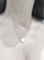 Collar acero dorado trebol blanco - tienda online