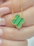 Collar acero dorado trebol verde - Joyas Maia