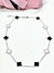 Collar acero trebol blanco negro