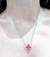 Imagen de Collar acero dorado rojo