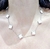 Collar acero trebol blanco - tienda online