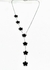 Collar corbatero acero flor negro