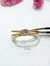 Anillo solitario acero dorado - tienda online