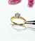Anillo solitario acero dorado - tienda online