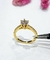 Imagen de Anillo solitario acero dorado