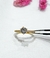 Anillo solitario acero dorado