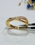 Anillo cruzado acero dorado - comprar online