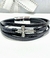 Pulsera cuero cruz acero
