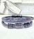 Pulsera acero y cuero negro