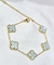 Pulsera acero dorado treboles celeste - comprar online