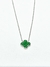 Collar acero trebol verde - comprar online