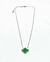 Collar acero trebol verde