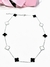 Collar acero trebol blanco negro - comprar online