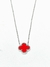 Collar acero dorado rojo