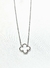 Collar acero trebol blanco