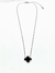 Collar acero trebol negro - comprar online