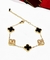 Pulsera acero blanco negro y dorado