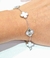Pulsera acero trebol blanco y plateado - Joyas Maia