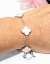 Imagen de Pulsera acero trebol blanco y rosa