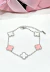 Pulsera acero trebol blanco y rosa en internet