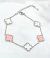 Pulsera acero trebol blanco y rosa - comprar online