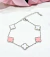 Pulsera acero trebol blanco y rosa - Joyas Maia