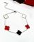 Pulsera acero trebol blanco rojo y negro en internet