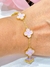 Pulsera acero dorado trebol rosa - Joyas Maia