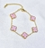 Pulsera acero dorado trebol rosa - comprar online