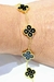 Imagen de Pulsera acero dorado trebol negro