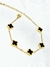 Pulsera acero dorado trebol negro - comprar online