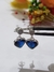 Aros plata corazon azul - comprar online