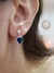 Aros plata corazon azul - Joyas Maia