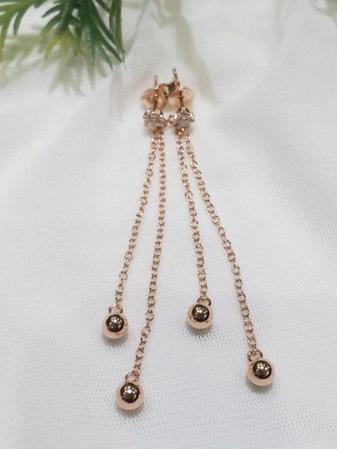 Aros colgante plata rosé