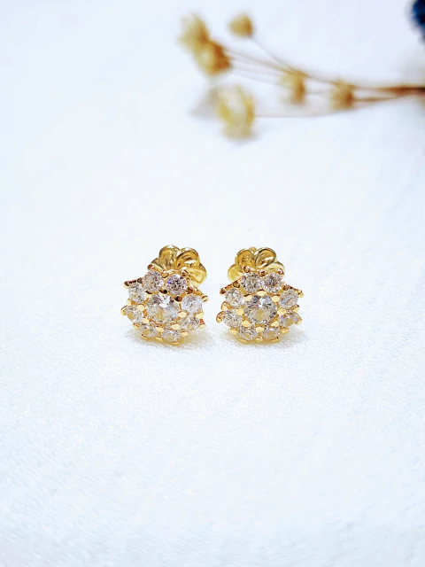 Aros roseta oro 18kl