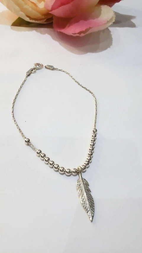 Pulsera Plata Pluma